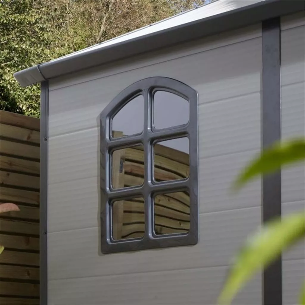 8ft x 6ft Deluxe Stratton Plastic Shed Double Door Apex Shed With Assembly - Light Grey product image