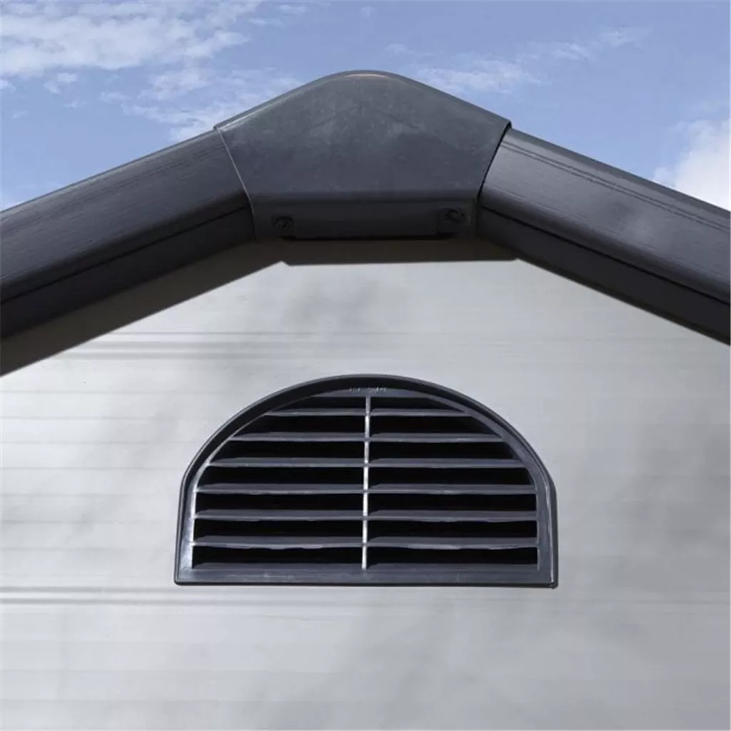 8ft x 6ft Deluxe Stratton Plastic Shed Double Door Apex Shed With Assembly - Light Grey product image
