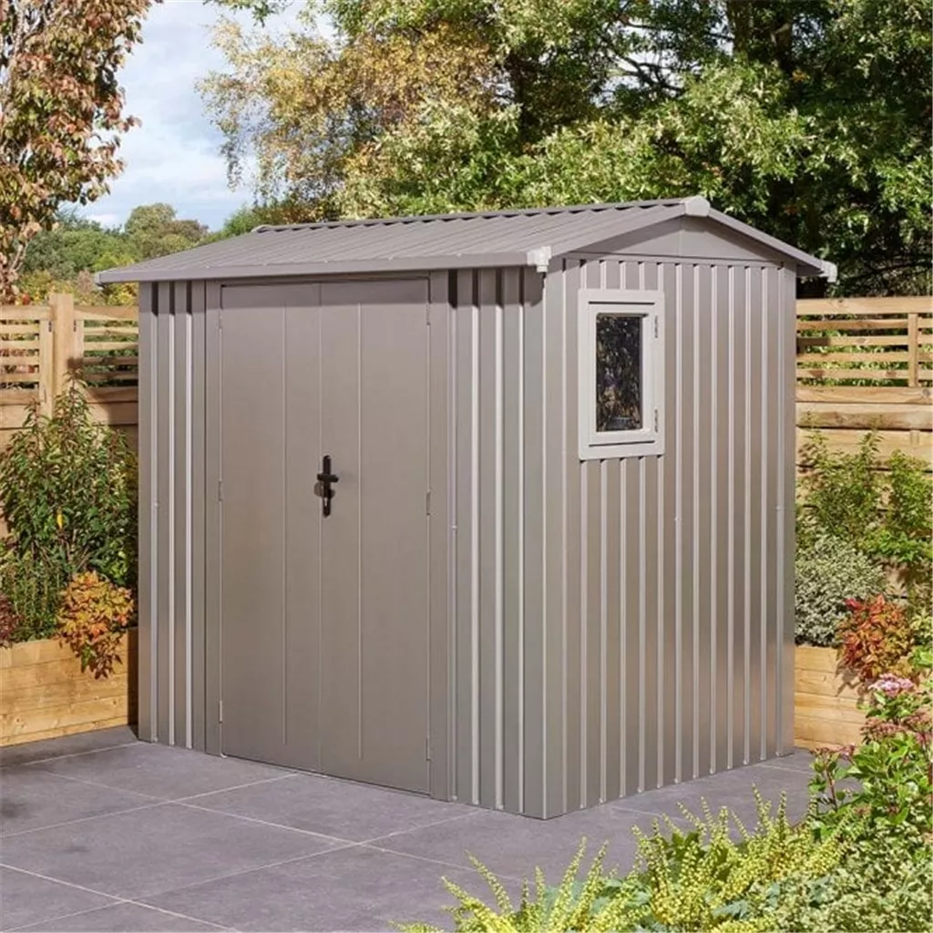 8 x 6 Deluxe Ashford Metal Apex Shed – Double Door, Assembly product image