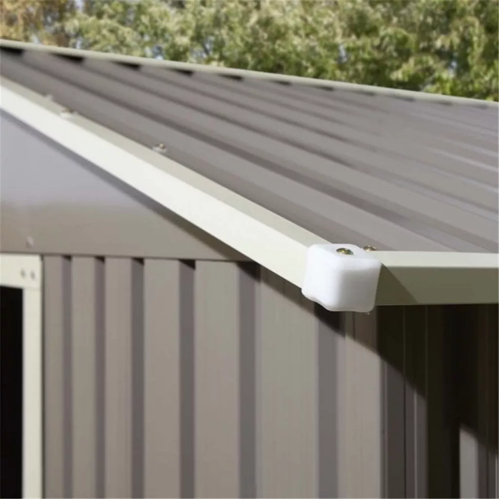 8 x 6 Deluxe Ironwood Metal Apex Shed – Double Door & Foundation Kit – Light Grey product image