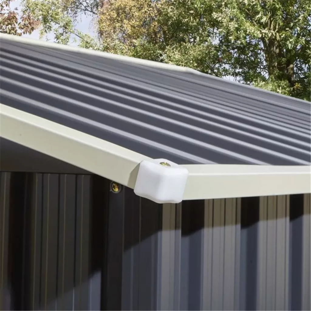 8 x 6 Deluxe Ironwood Metal Apex Shed – Double Door, Assembly & Foundation Kit – Dark Grey product image
