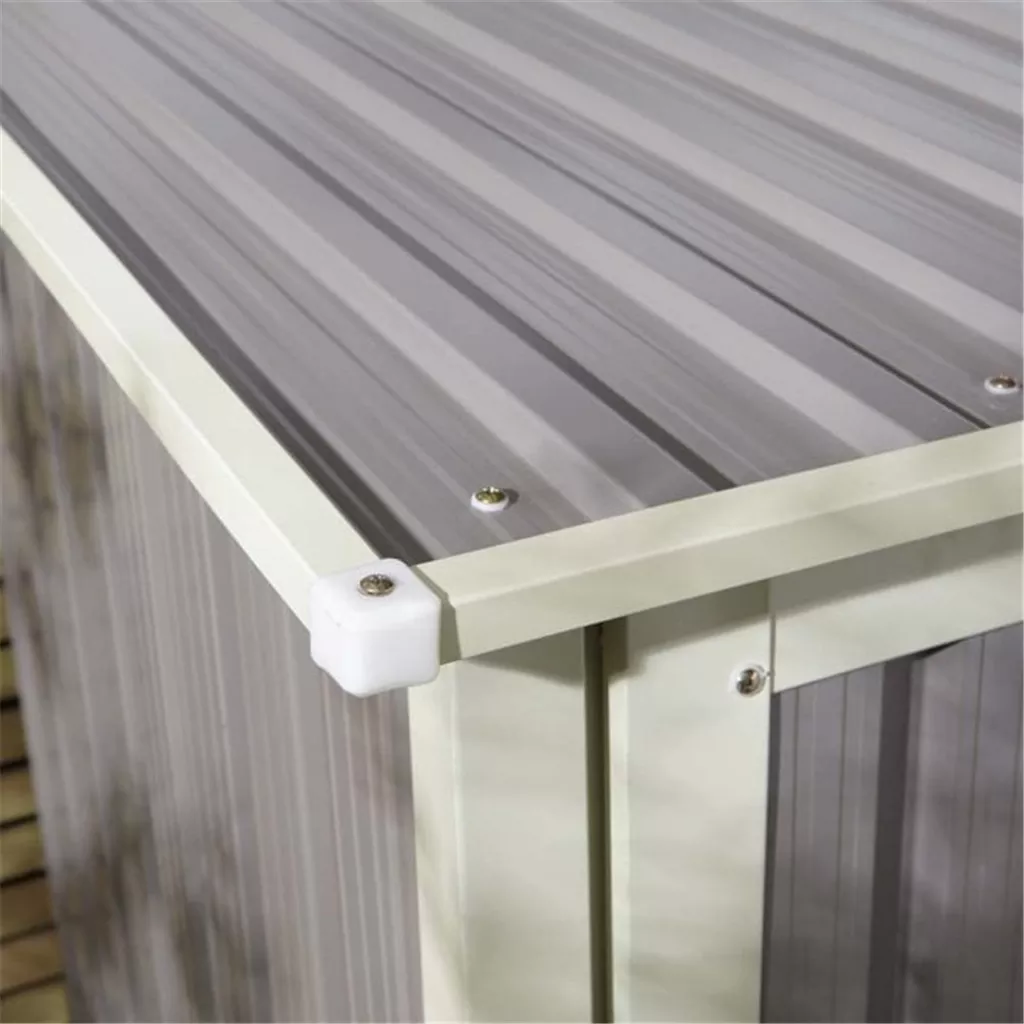 5 x 3 Deluxe Ironwood Metal Pent Shed – Single Door, Assembly & Foundation Kit – Light Grey product image