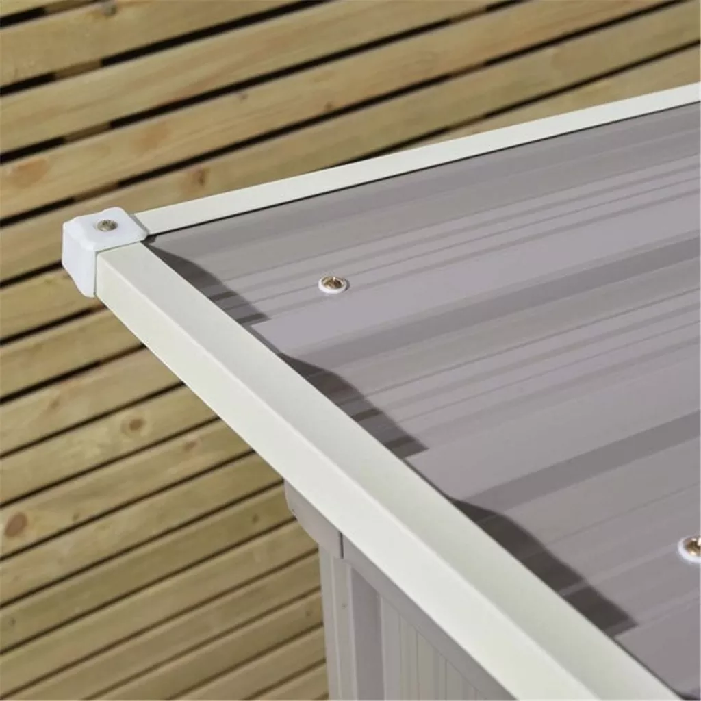 6 x 4 Deluxe Ironwood Metal Pent Shed – Single Door, Assembly – Light Grey product image