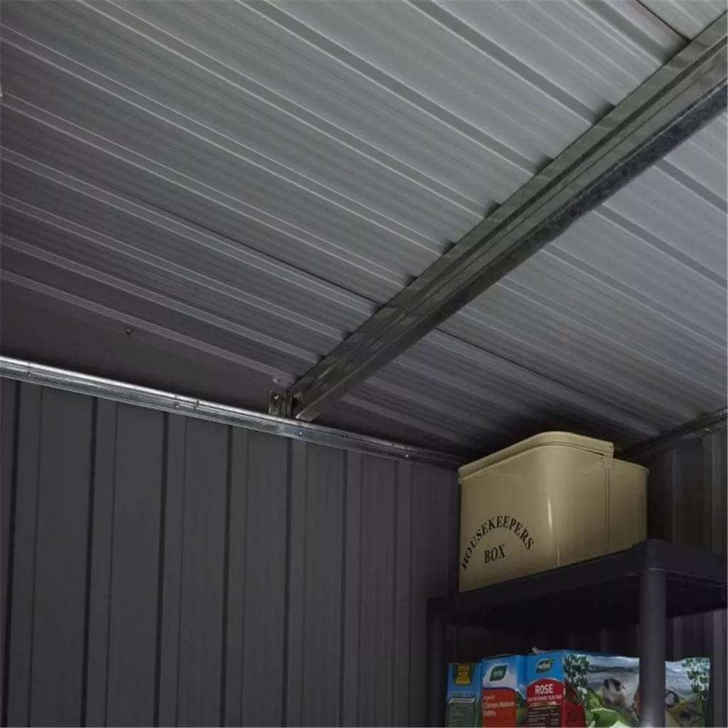 8 x 4 Deluxe Ironwood Metal Pent Shed – Single Door, Assembly – Light Grey product image