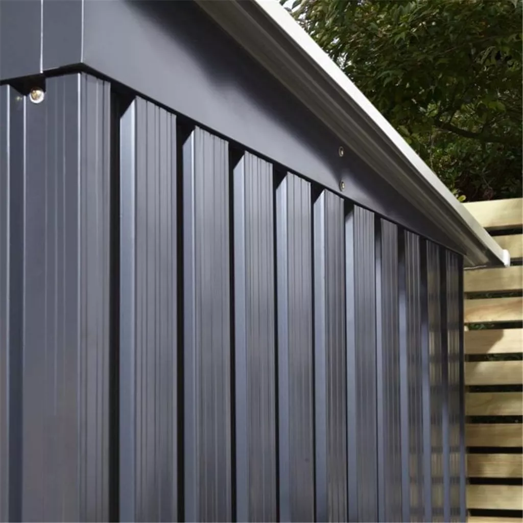 8 x 4 Deluxe Ironwood Metal Pent Shed – Single Door, Assembly – Dark Grey product image